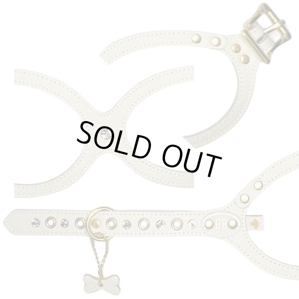 画像2: バディーベルトハーネス 4.5号 ミルクティー・MilkTea・スワロフスキークリスタル付 (2)