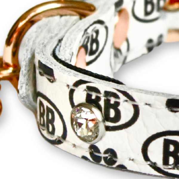 画像4: BB 首輪 ブラン 2号 スワロフスキークリスタル付 Blanc ID カラー バディーベルト buddybelt バディベルト (4)